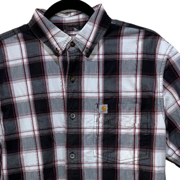 Carhartt Men’s Plaid Button Up Shirt Size M - Picture 2 of 5